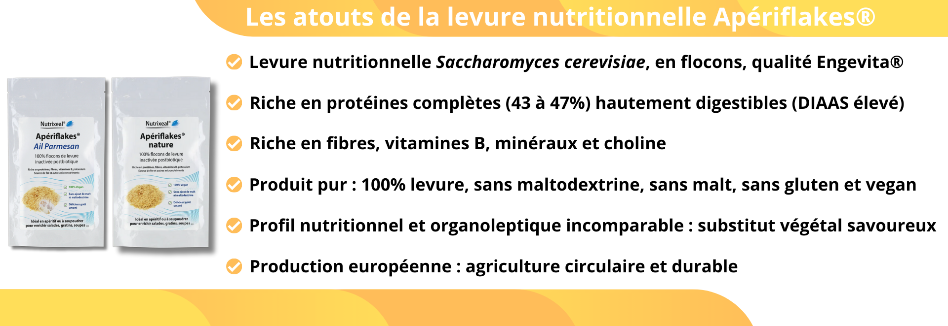 Atouts flocons de levure nutrionnelle Nutrixeal